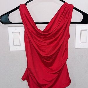 SHEIN Red Draped Cowl Neck Camisole